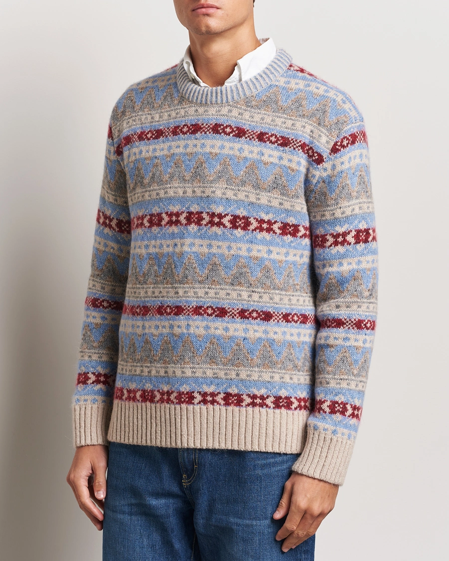 Heren |  | GANT | Fair Isle Crew Neck Clear Sky