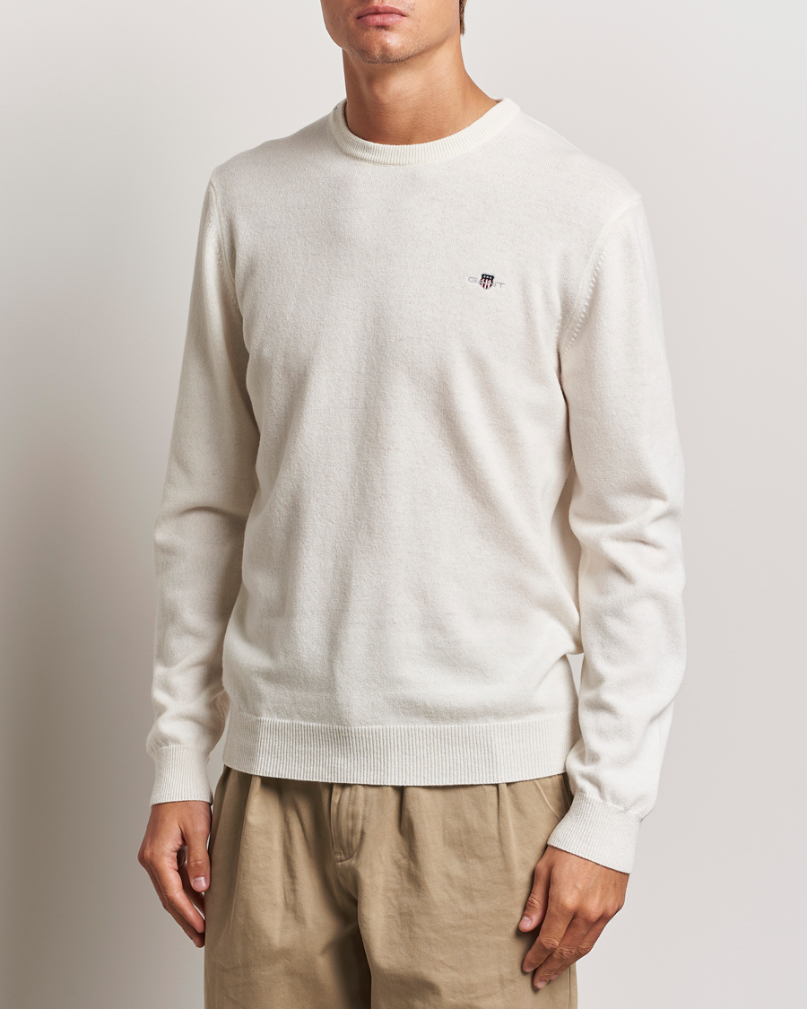 Heren |  | GANT | Lambswool Crew Neck Pullover Cream