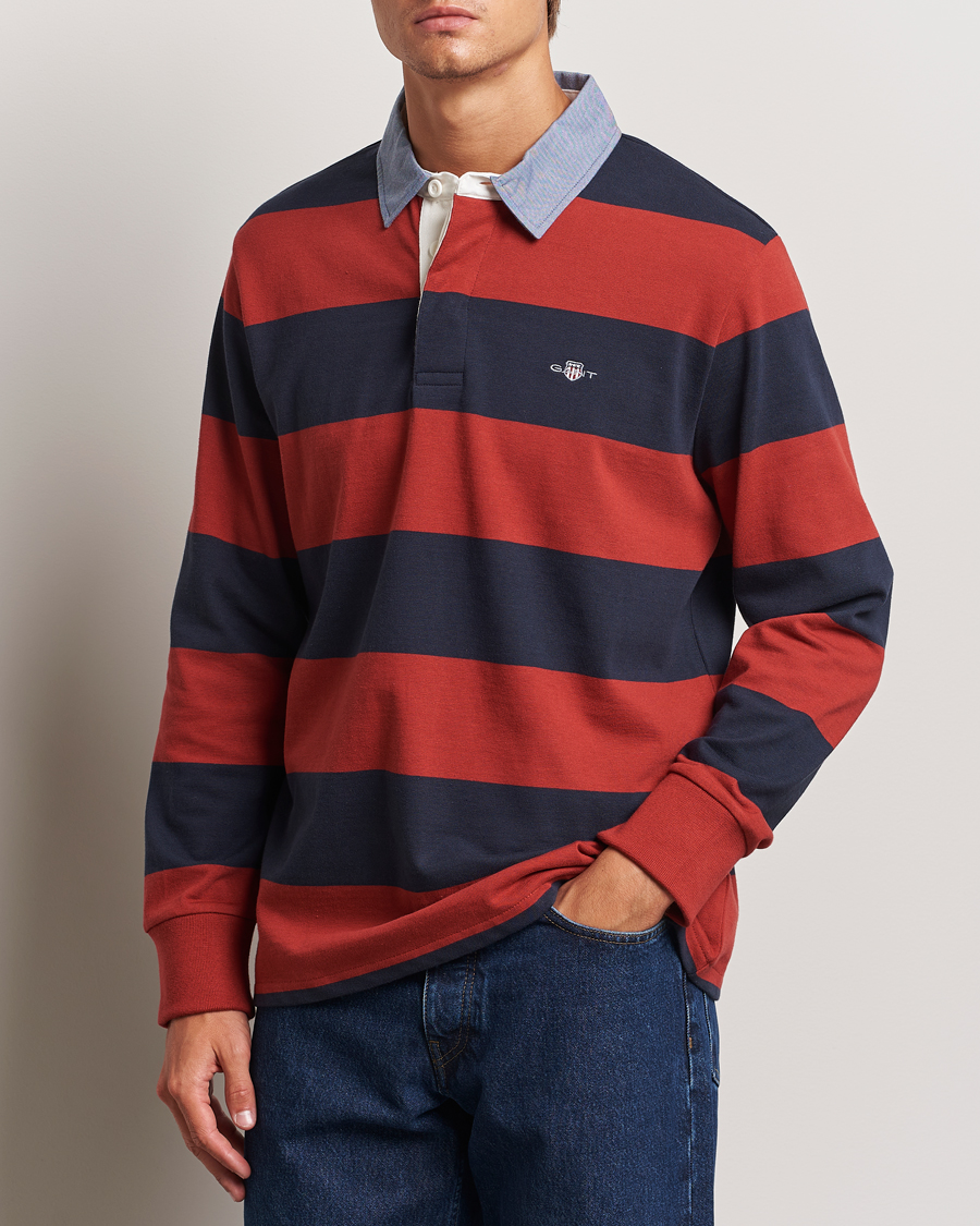 Heren |  | GANT | Original Barstriped Heavy Rugger Iron Red