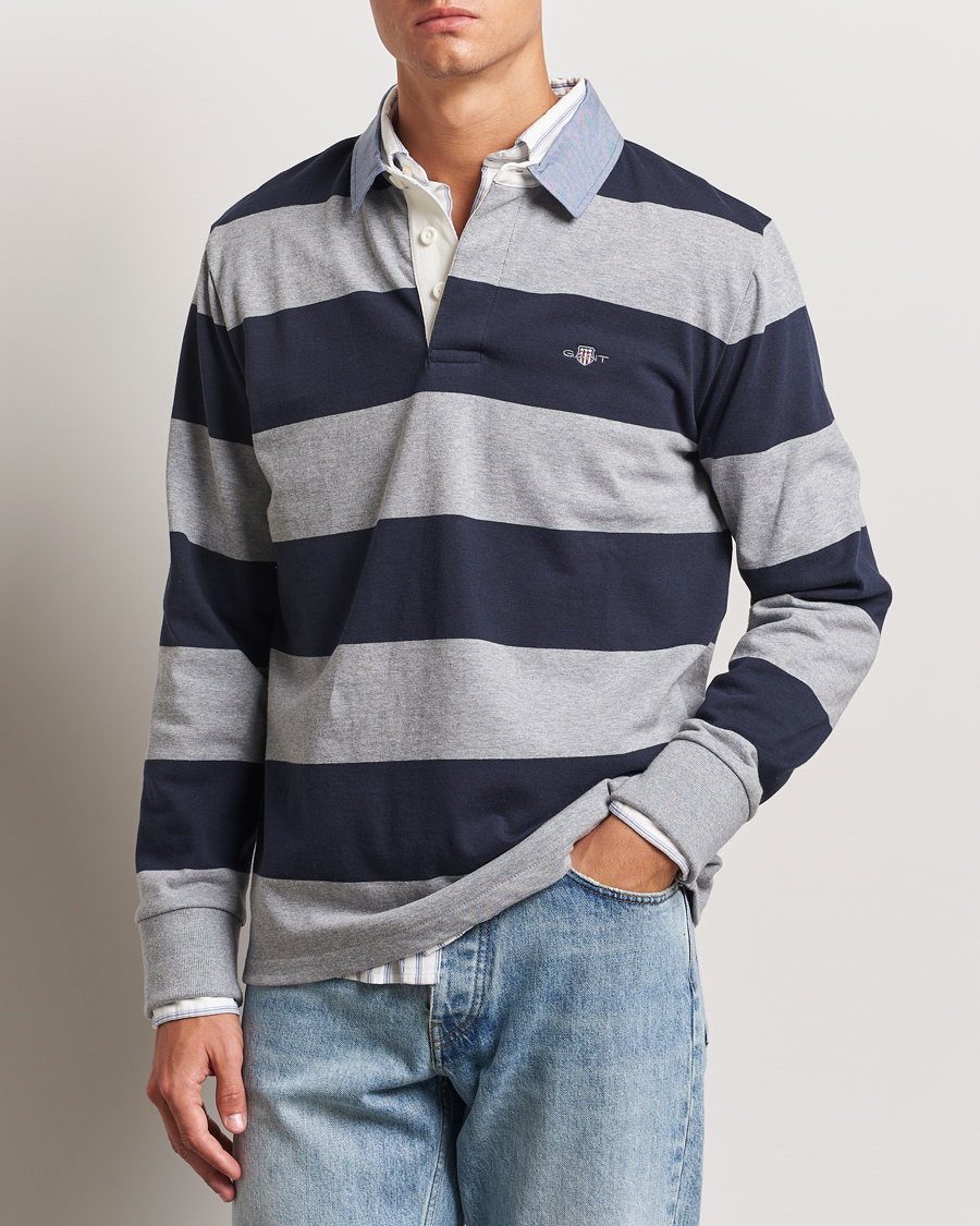 Heren |  | GANT | Original Barstriped Heavy Rugger Grey Melange