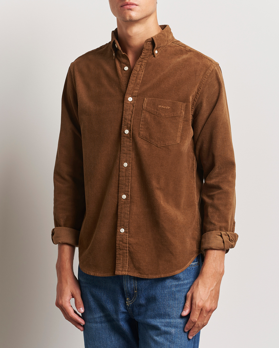 Heren |  | GANT | Regular Fit Corduroy Shirt Brown Melange