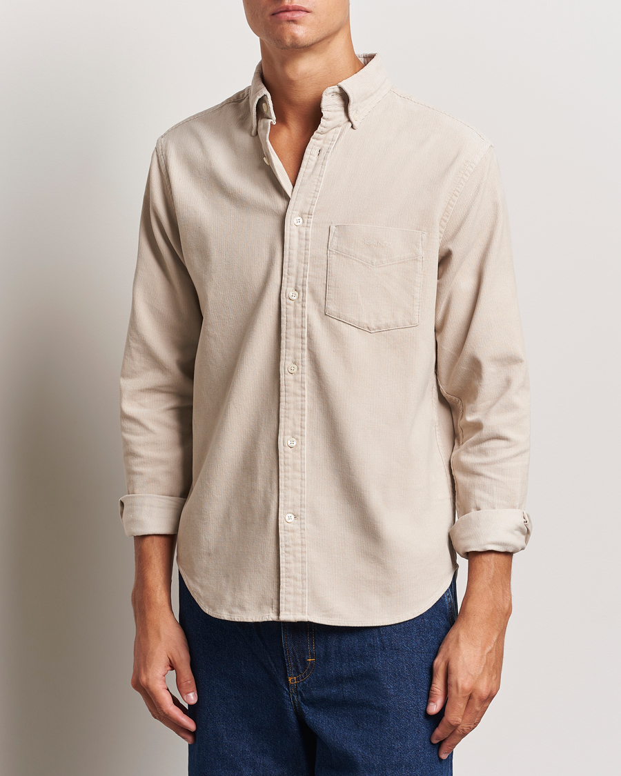 Heren |  | GANT | Regular Fit Corduroy Shirt Putty