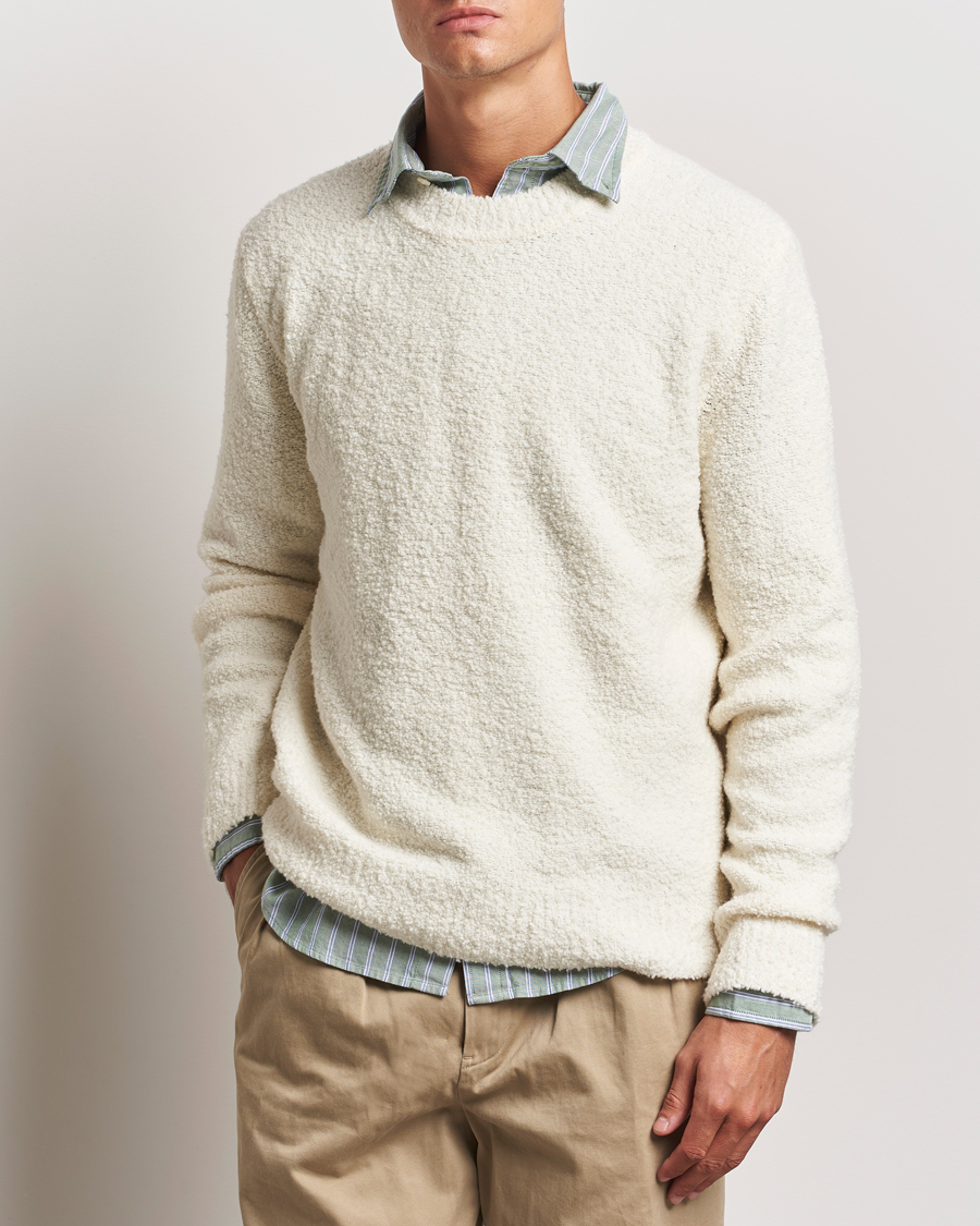 Heren |  | GANT | Wool Boucle Crew Neck Cream