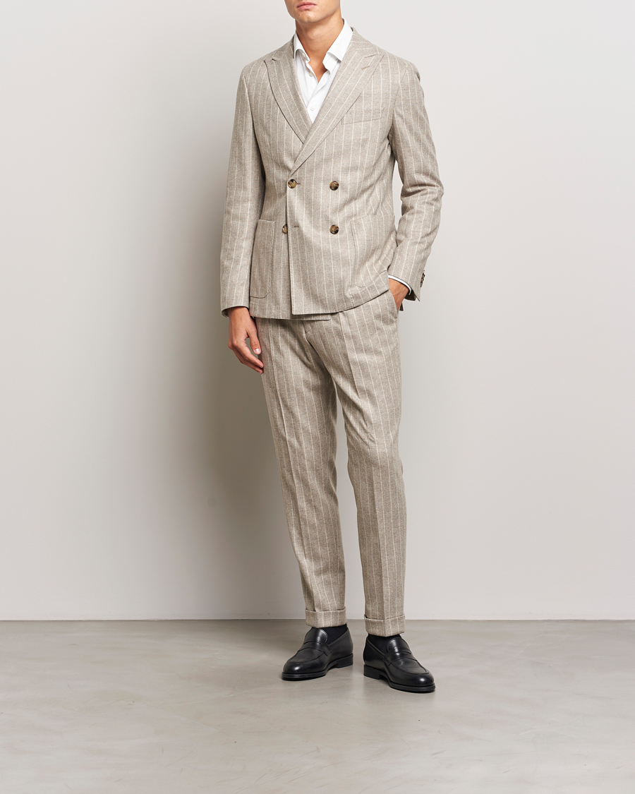 Heren | BOSS BLACK | BOSS BLACK | Hanry Wool Pinstriped Suit Light Beige