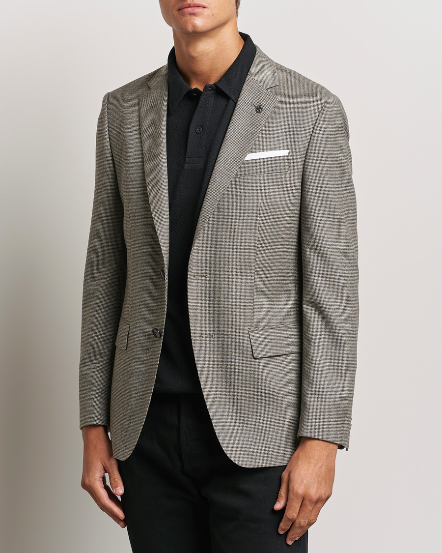 Heren | Wollen blazers | BOSS BLACK | Hutson Wool Dogtooth Blazer Open White