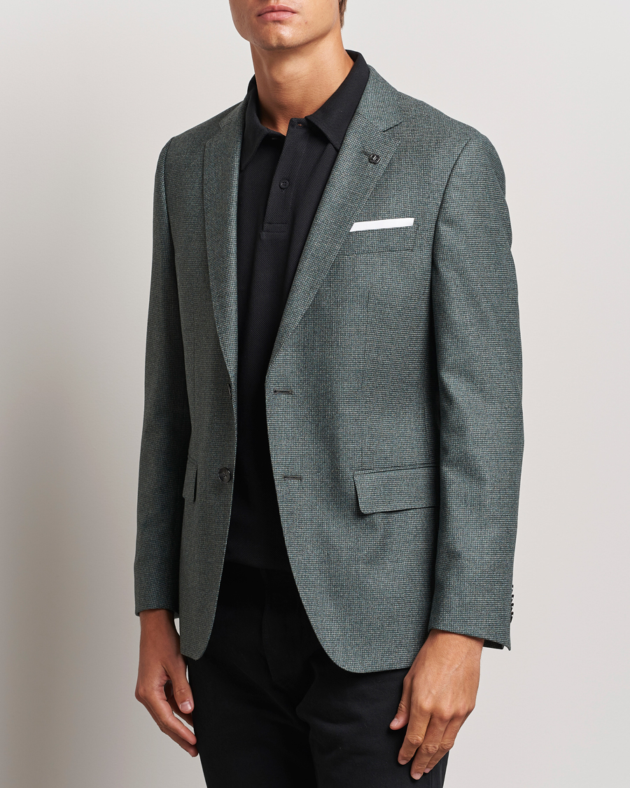 Heren | Wollen blazers | BOSS BLACK | Hutson Wool Dogtooth Blazer Light Green