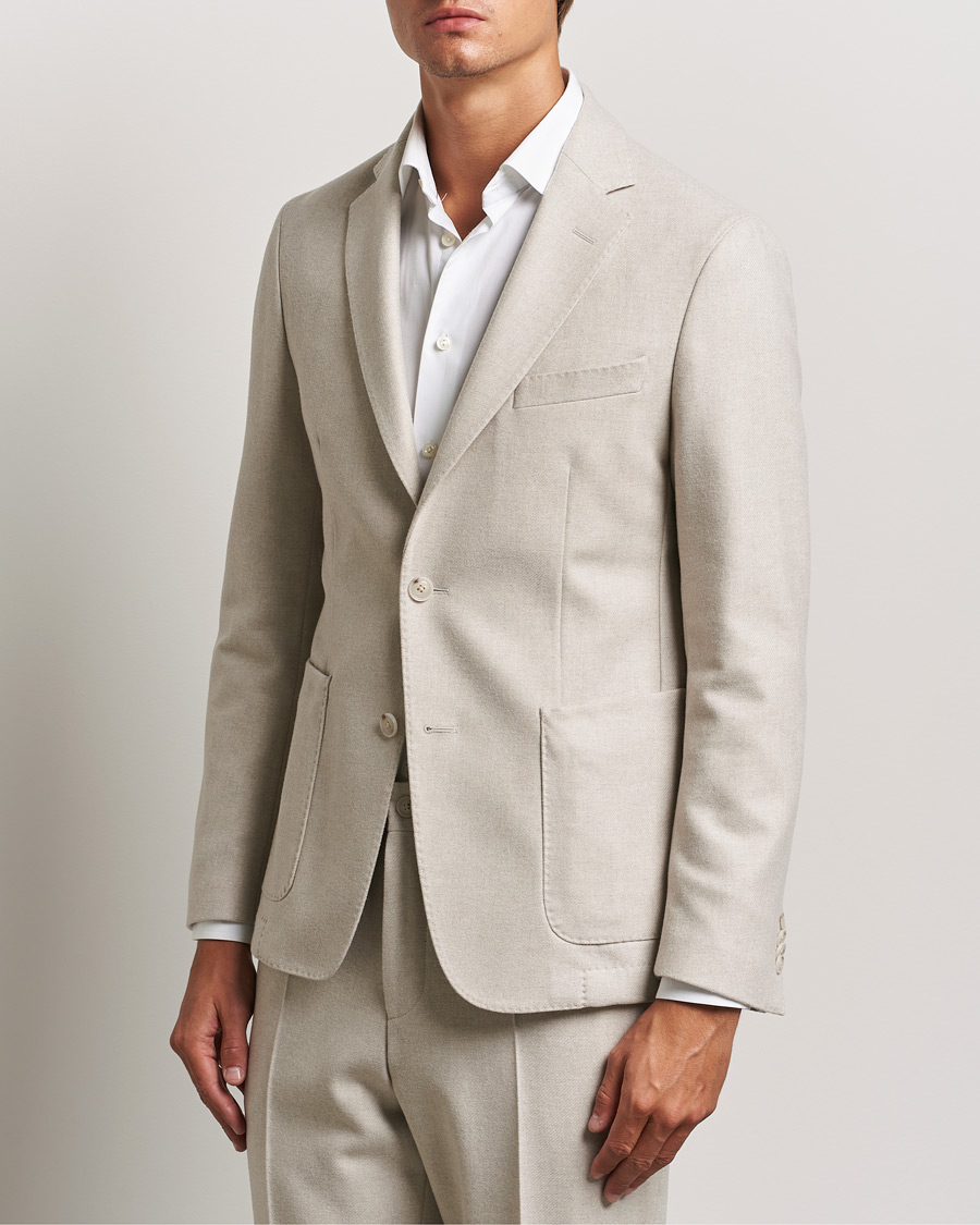 Heren | Wollen blazers | BOSS BLACK | Hanry Wool Patch Pocket Blazer Open White