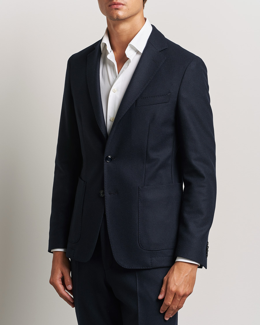 Heren | Business & Beyond - Formal | BOSS BLACK | Hanry Wool Patch Pocket Blazer Dark Blue