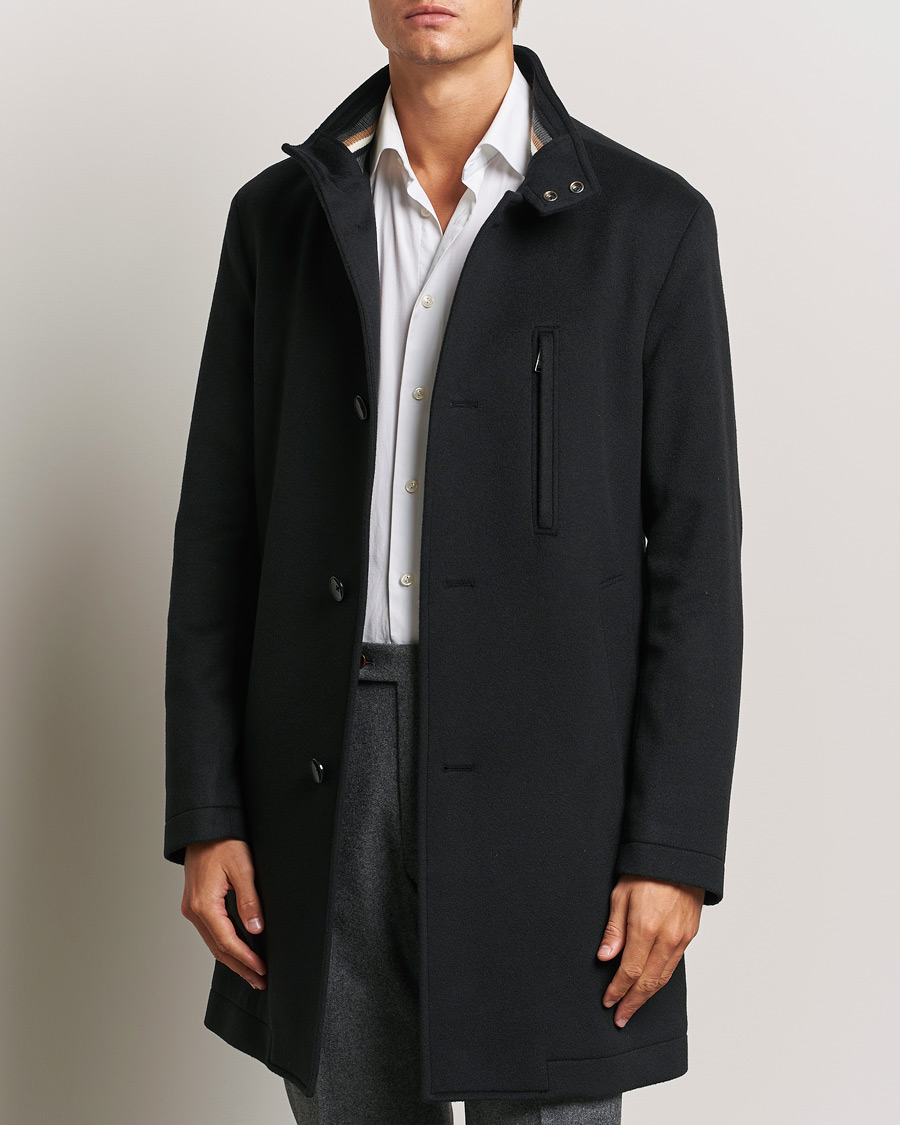 Heren | Business & Beyond - Formal | BOSS BLACK | Hyde Stand Up Collar Coat Black