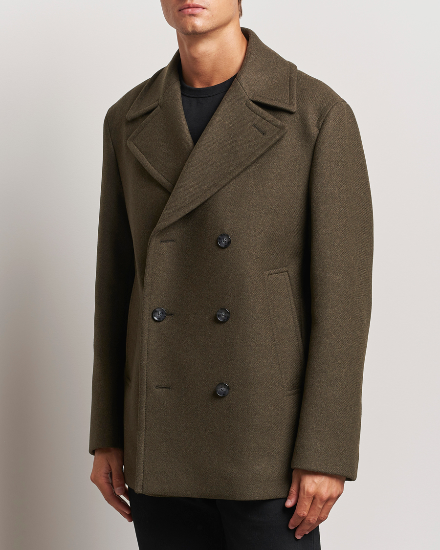 Heren |  | BOSS BLACK | Clay Wool Peacoat Open Green