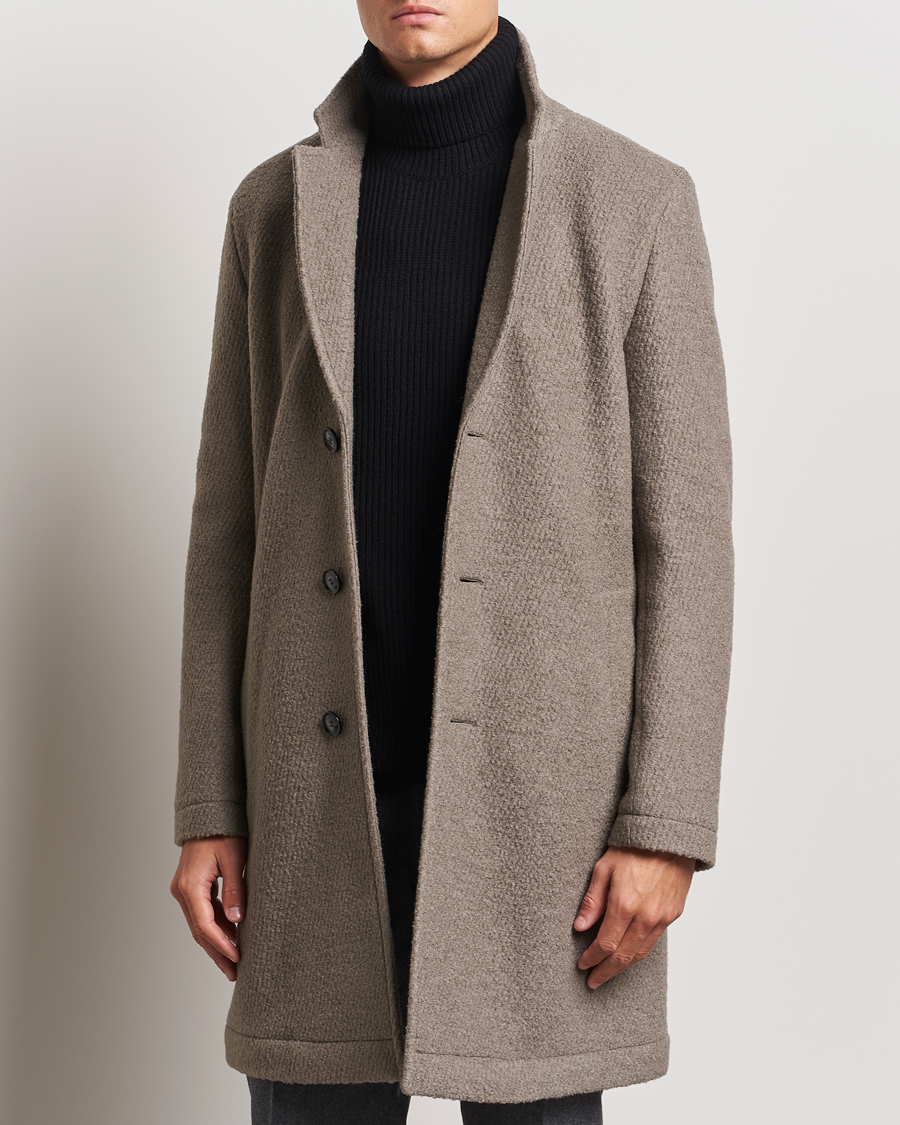 Heren | Herfstjassen | BOSS BLACK | Hyde Structured Wool Coat Dark Beige