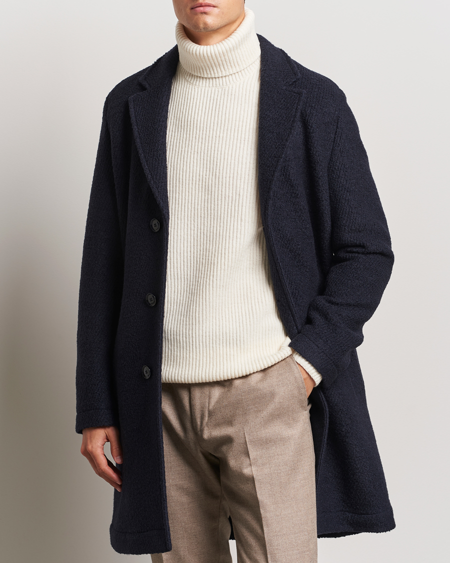 Heren | Herfstjassen | BOSS BLACK | Hyde Structured Wool Coat Dark Blue