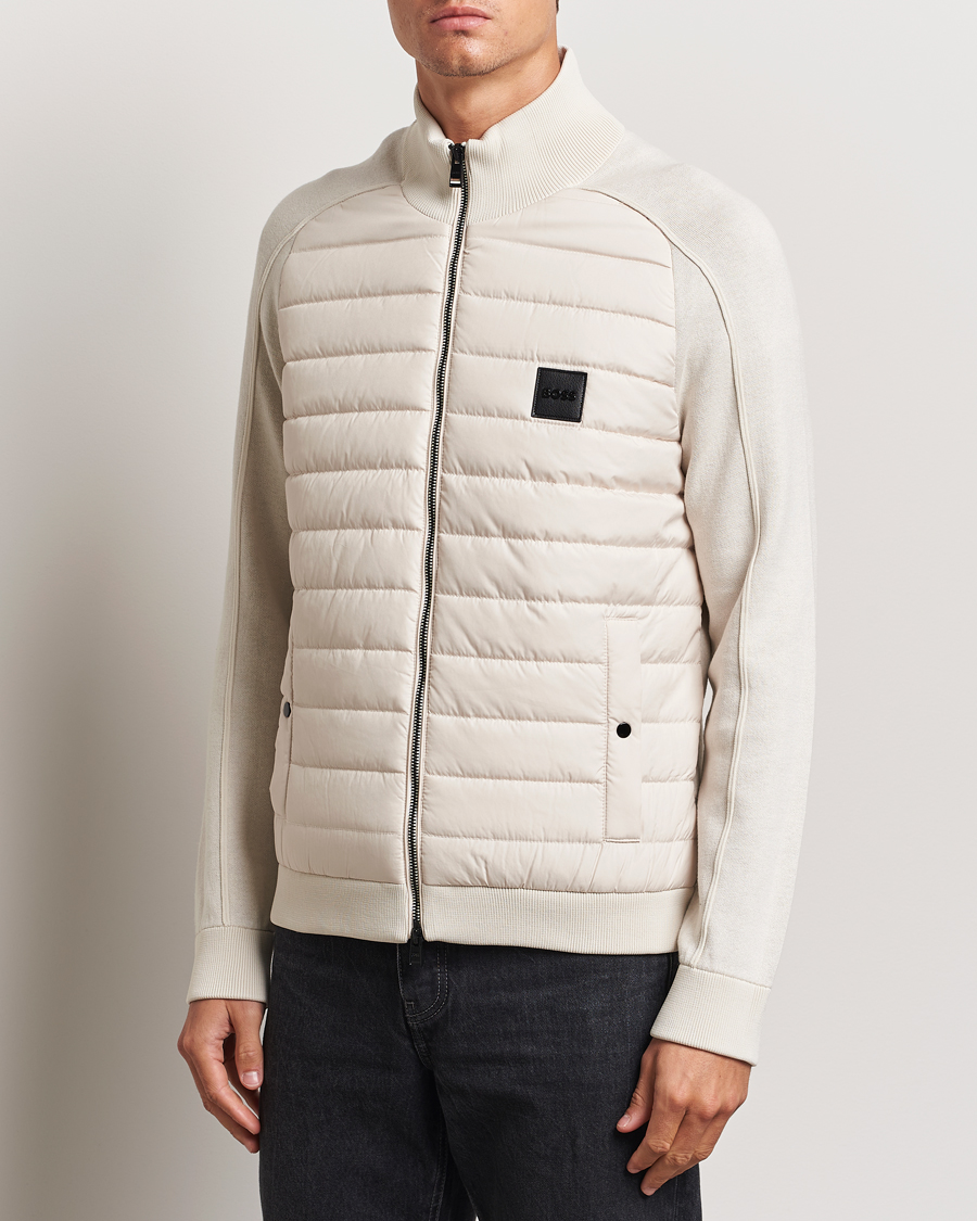 Heren |  | BOSS BLACK | Esfero Hybrid Full Zip Open White