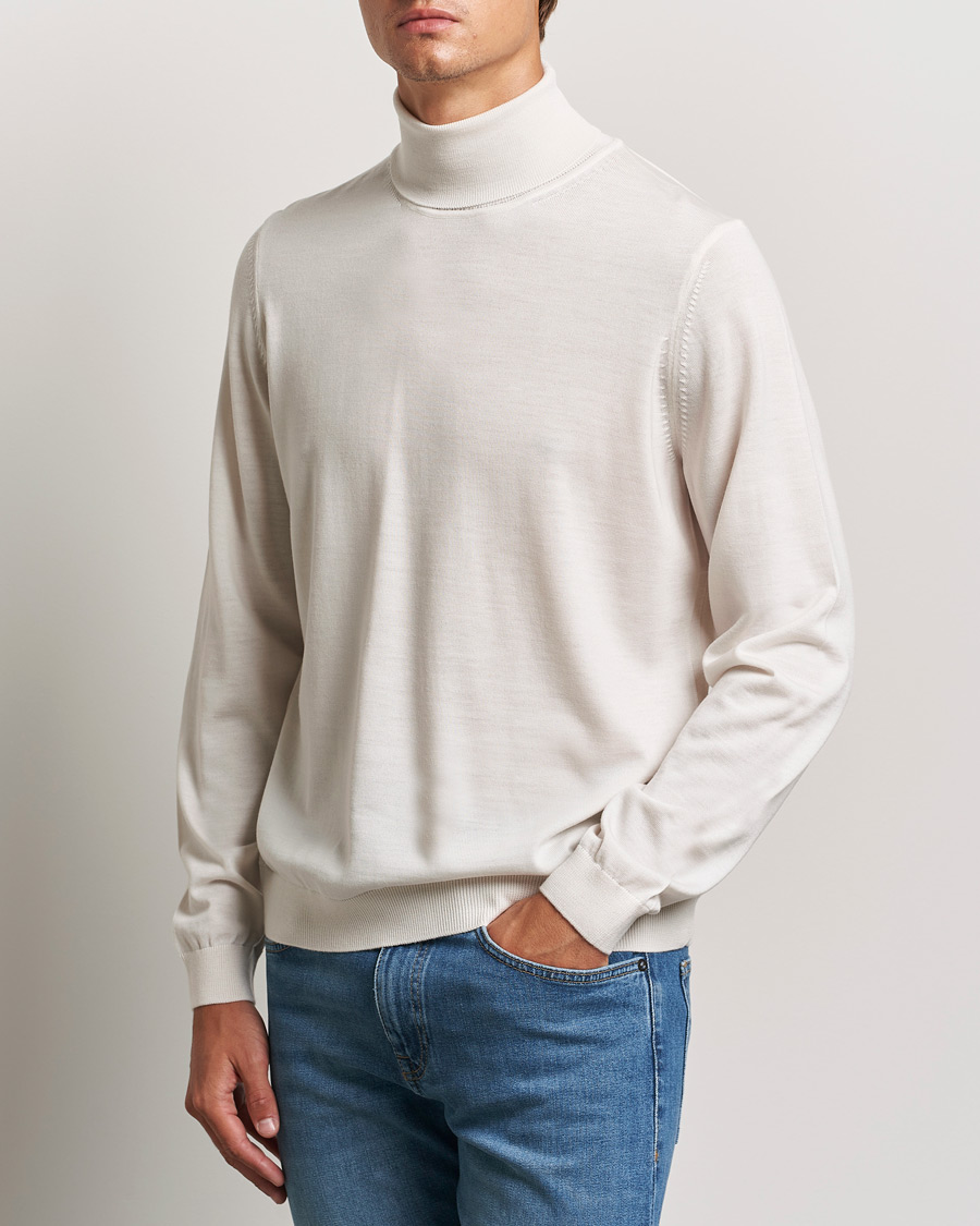 Heren |  | BOSS BLACK | Musso Merino Knitted Polo Open White