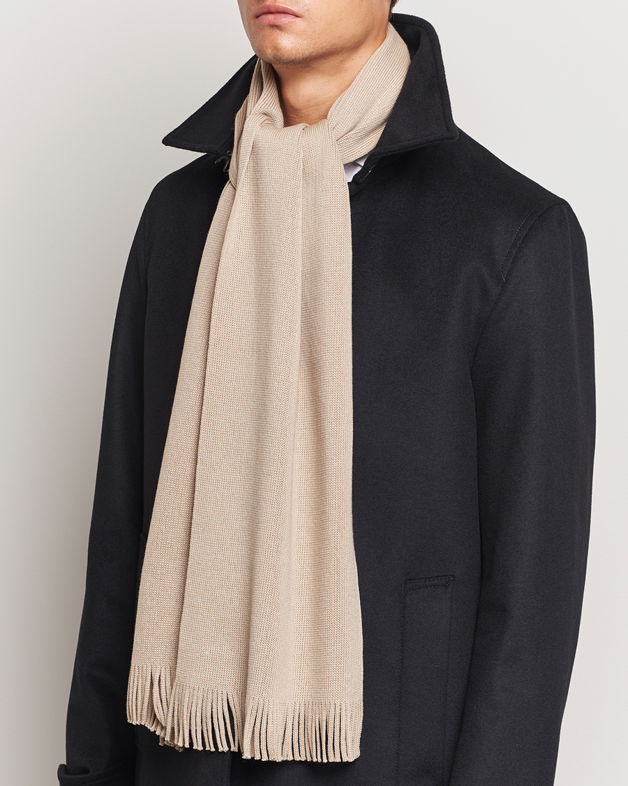 Heren | BOSS BLACK | BOSS BLACK | Albas Wool Scarf Light Beige