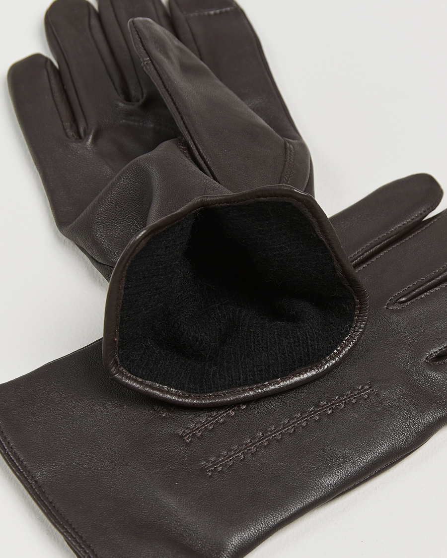 Heren |  | BOSS BLACK | Hainz Leather Gloves Dark Brown