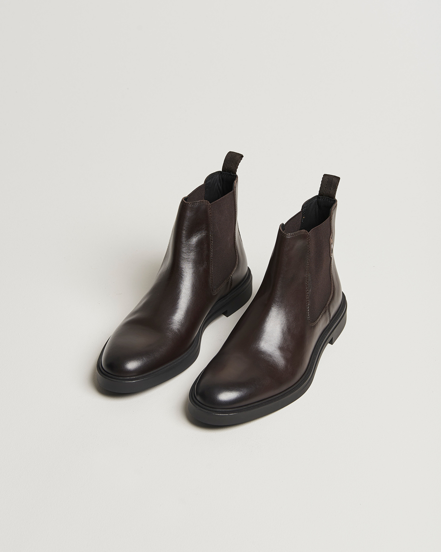 Heren | Winterschoenen | BOSS BLACK | Calev Leather Chelsea Boot Dark Brown