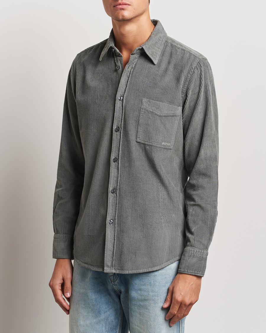 Heren |  | BOSS ORANGE | Relegant Corduroy Shirt Open Grey