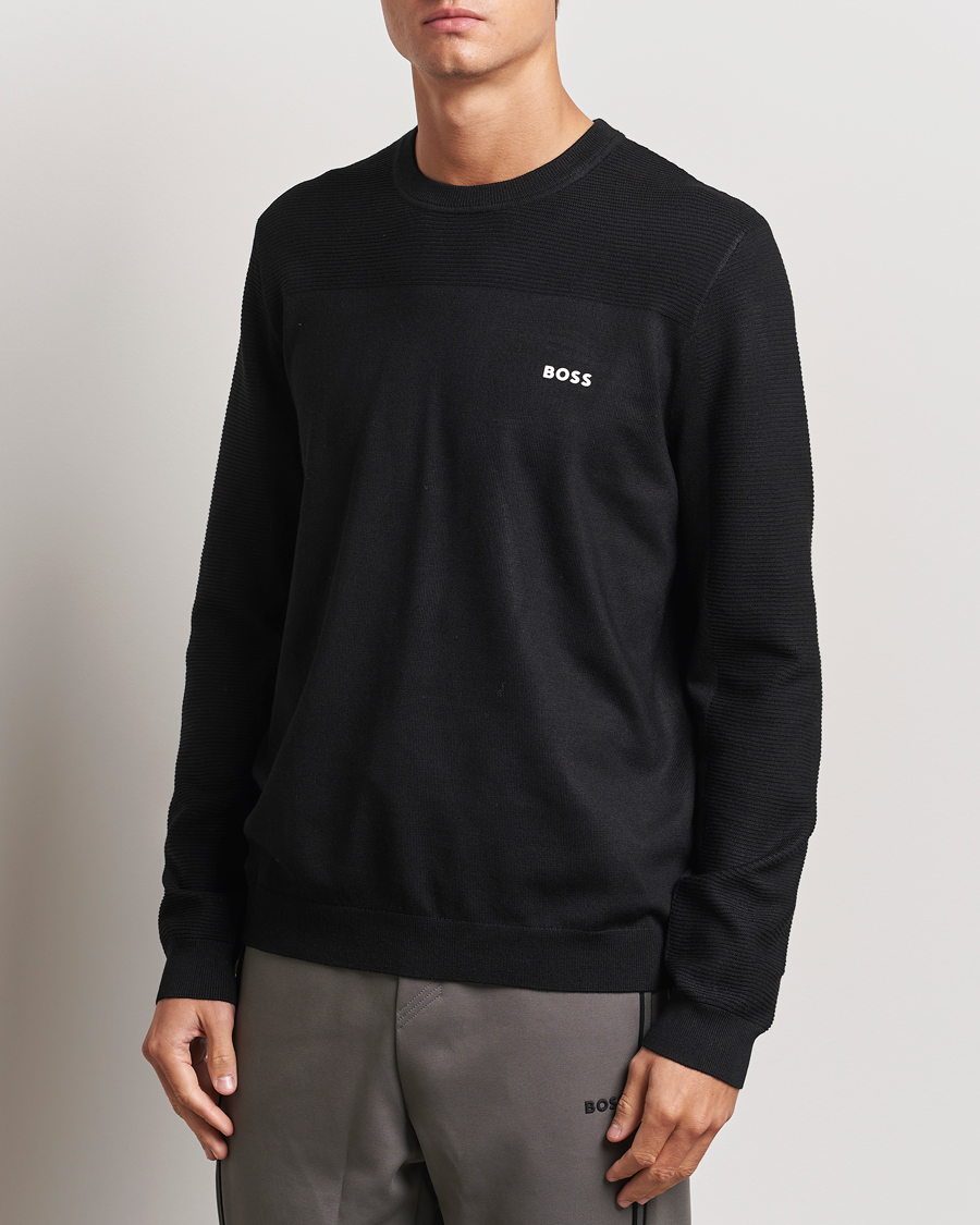 Heren |  | BOSS GREEN | Momentum Knitted Crew Neck Black