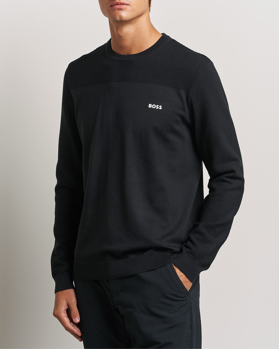 Heren | Gebreide truien | BOSS GREEN | Momentum Knitted Crew Neck Dark Blue