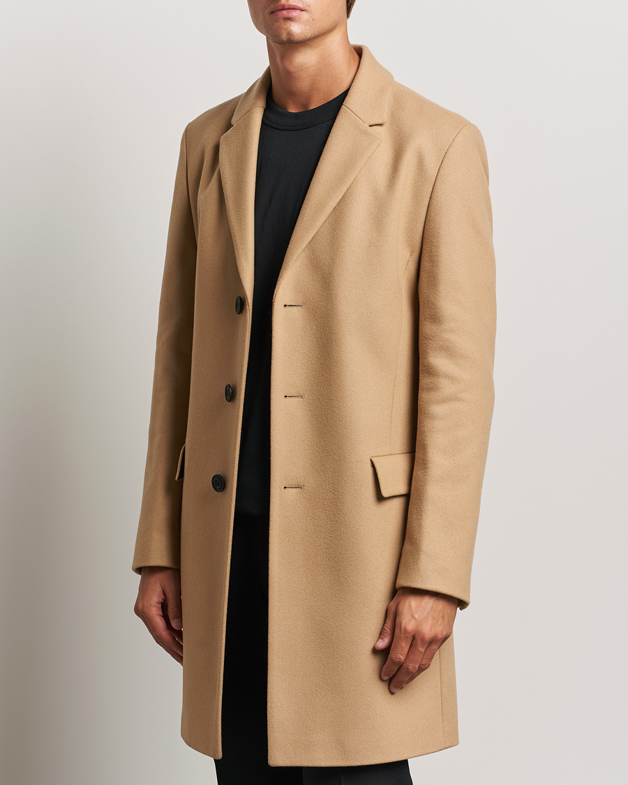 Heren |  | HUGO | Migor Wool Coat Medium Beige