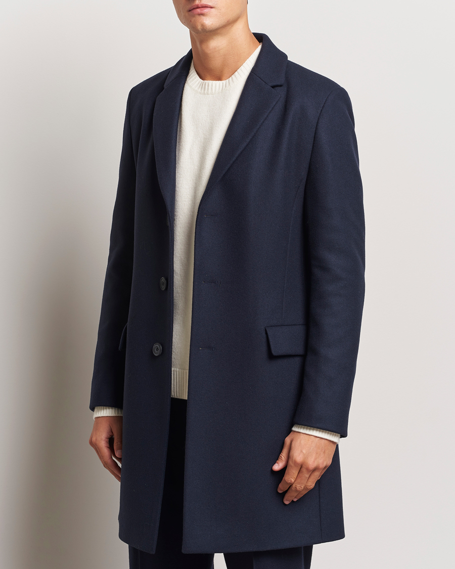 Heren |  | HUGO | Migor Wool Coat Dark Blue