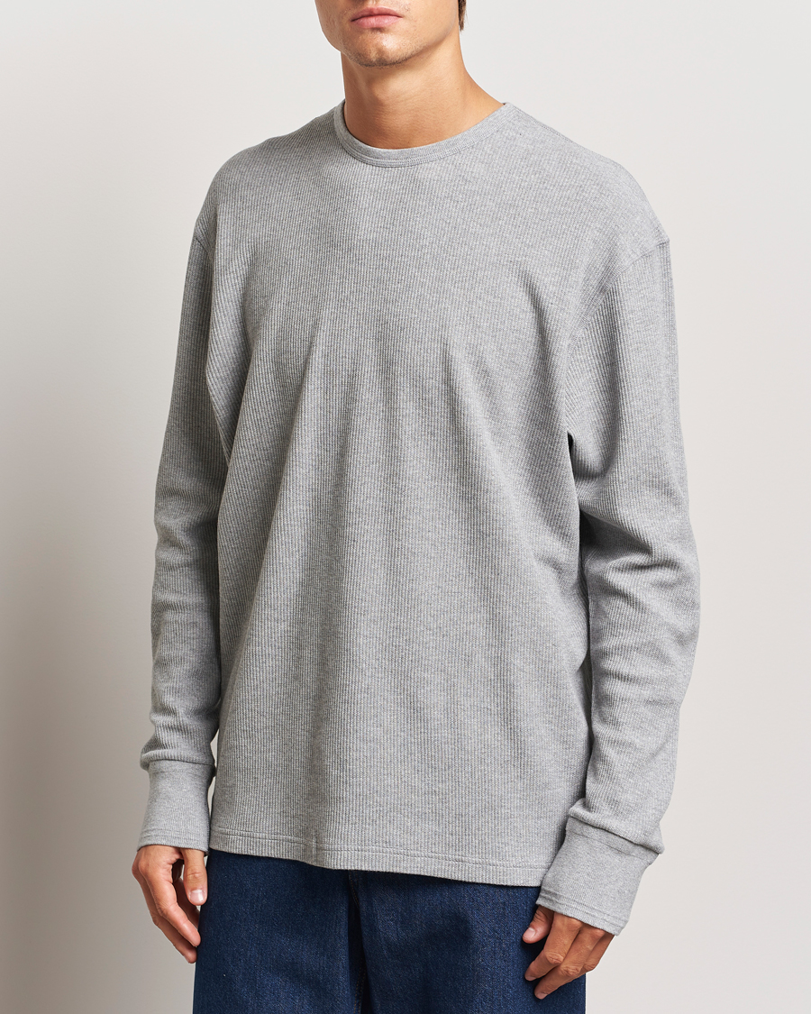 Heren |  | Jeanerica | Jean Waflle Texture Sweater Light Grey Melange