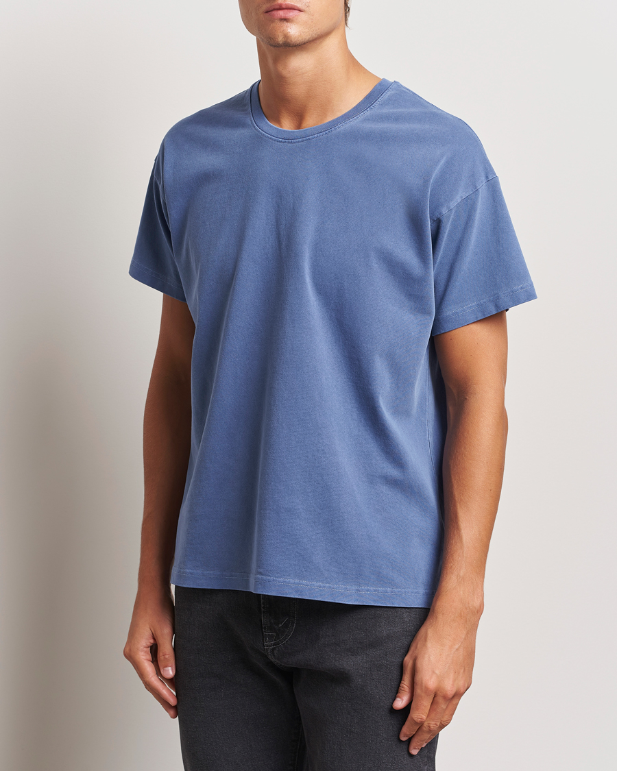 Heren |  | Jeanerica | Ruben Crew Neck T-Shirt Washed Adriatic Blue