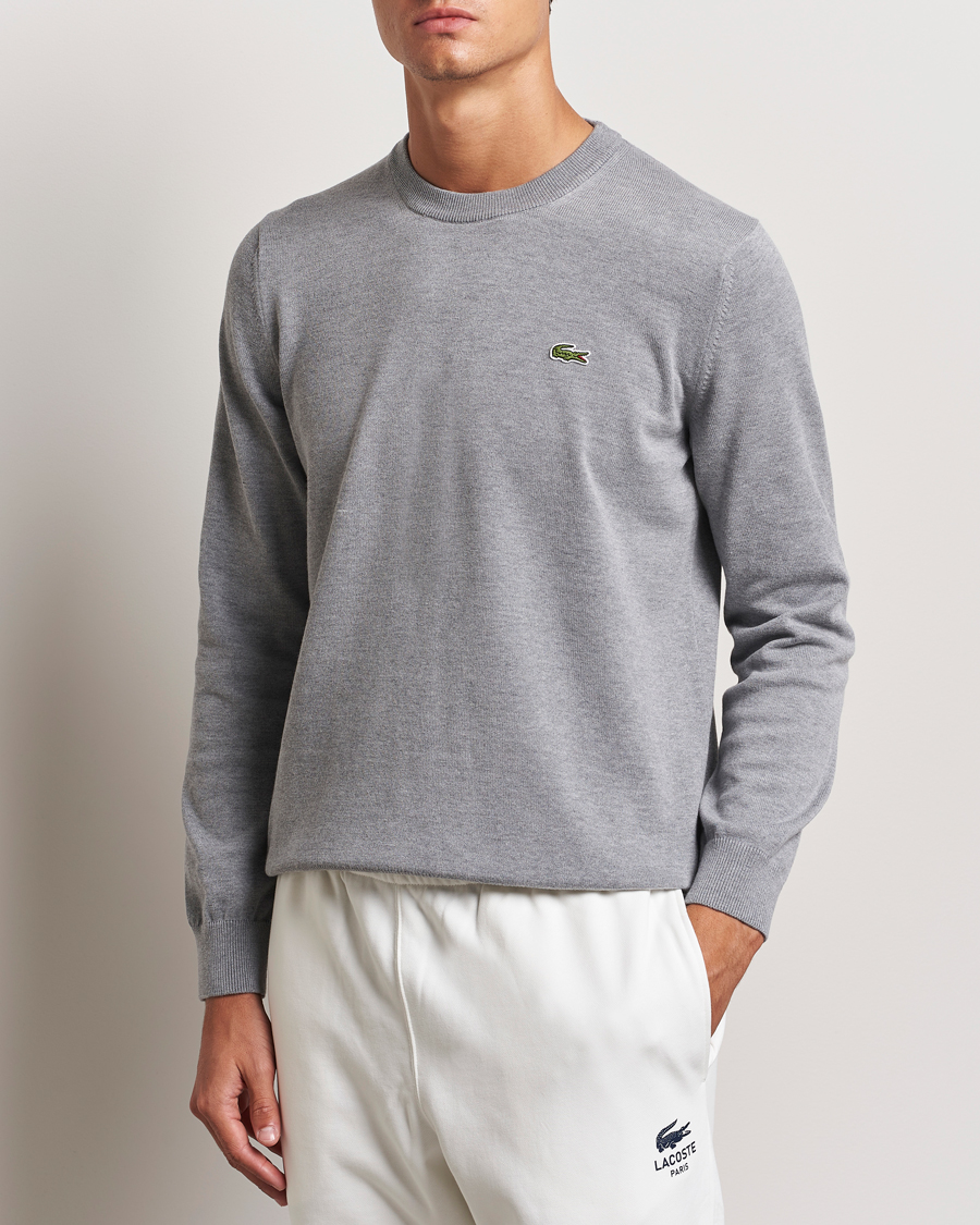 Heren |  | Lacoste | Cotton Knitted Sweater Silver Chine