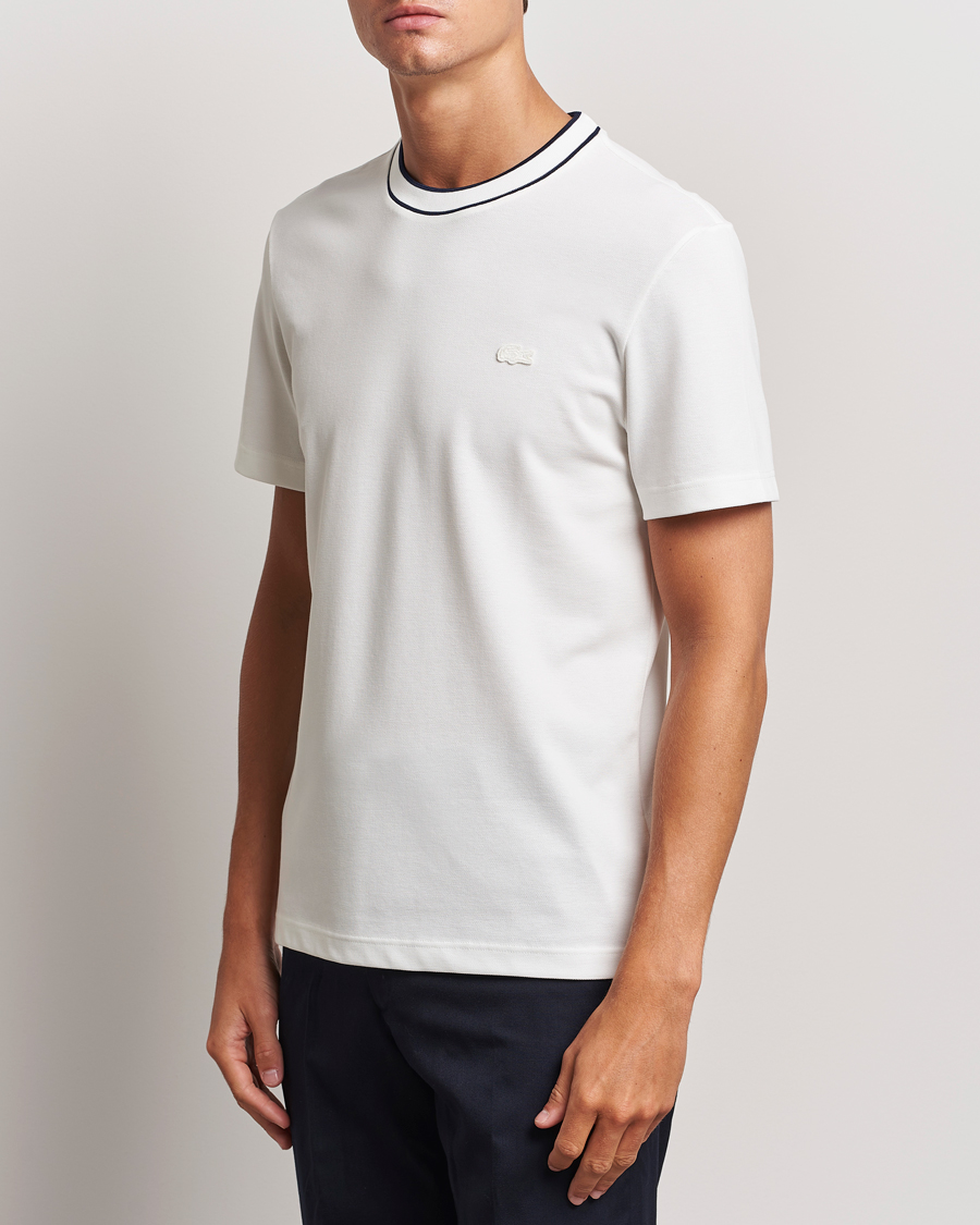 Heren |  | Lacoste | Contrast Rib Piqué T-Shirt Flour