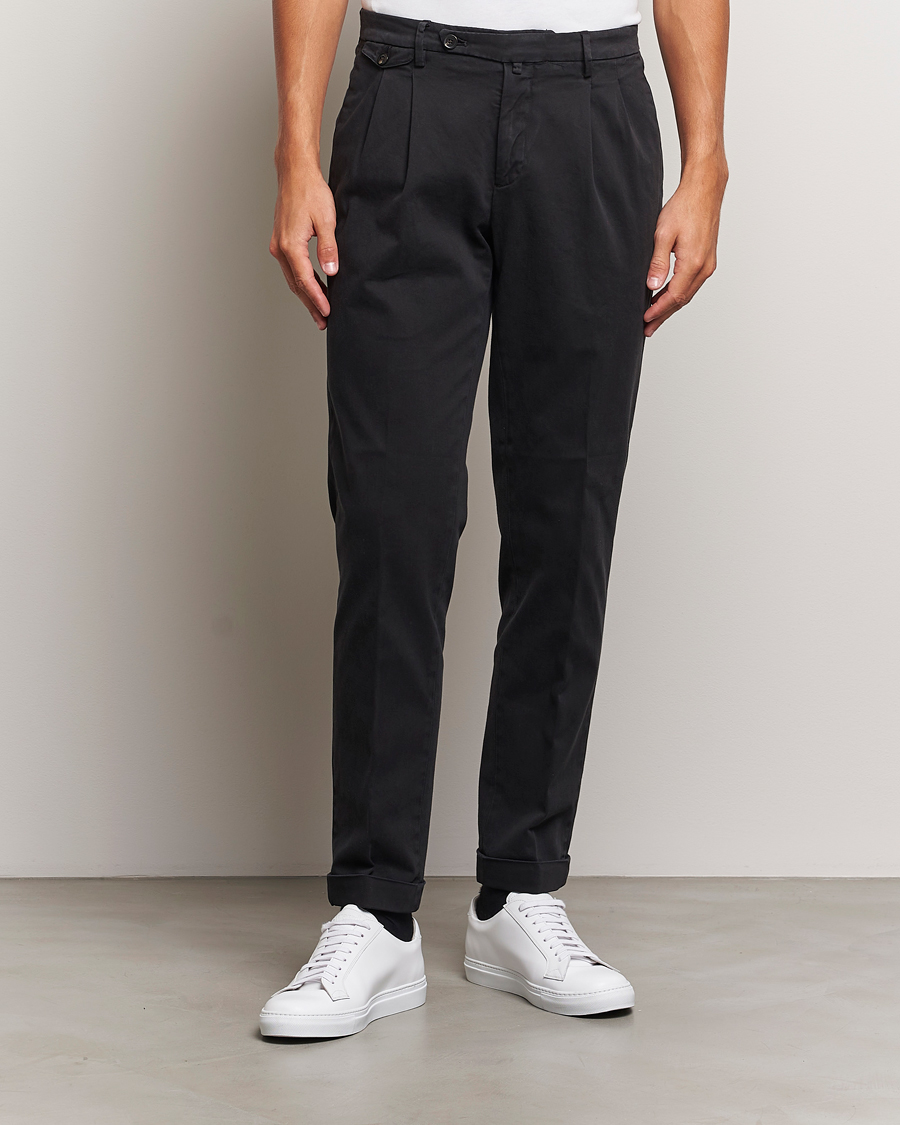 Heren |  | Briglia 1949 | Easy Fit Pleated Cotton Stretch Chino Black