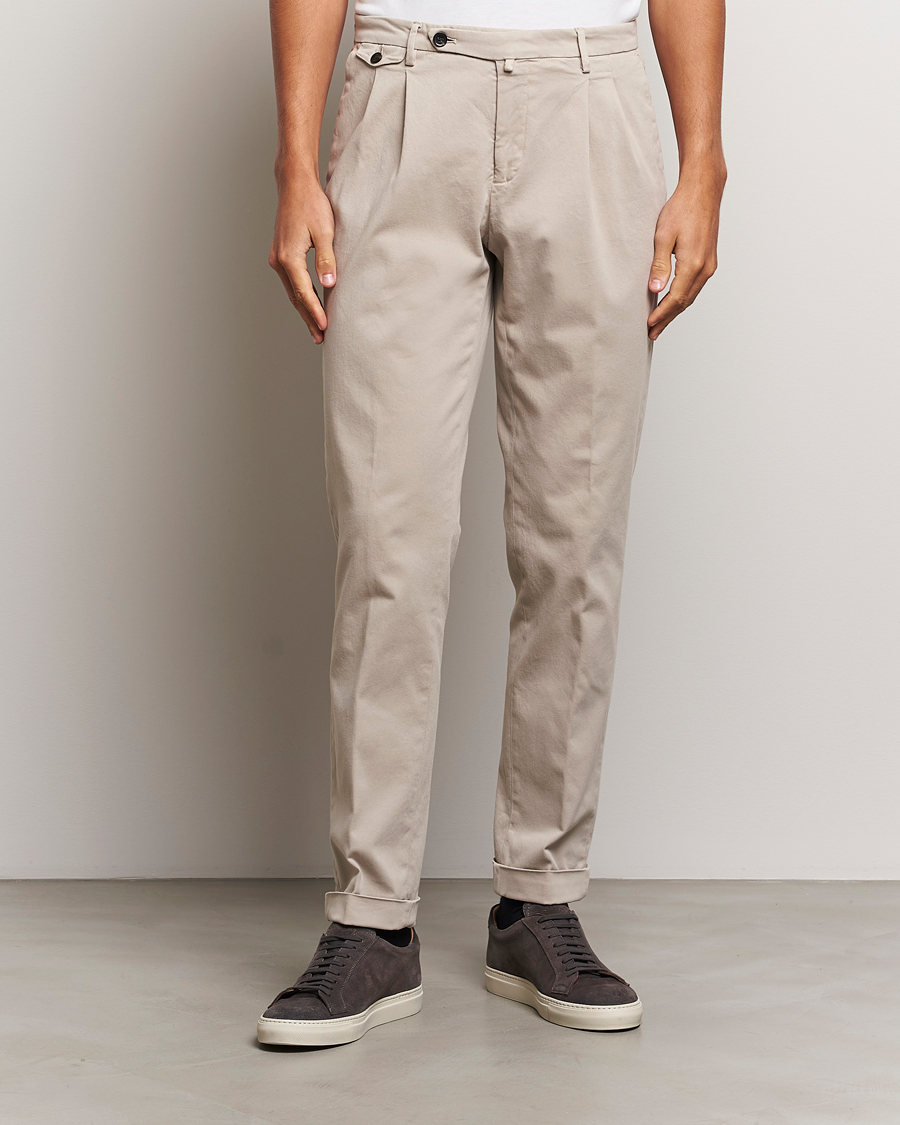 Heren |  | Briglia 1949 | Easy Fit Pleated Cotton Stretch Chino Beige