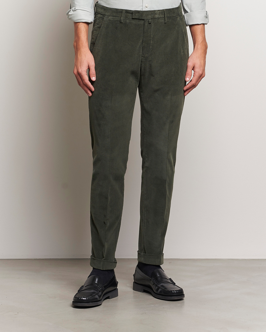 Heren |  | Briglia 1949 | Slim Fit Corduroy Trousers Dark Green