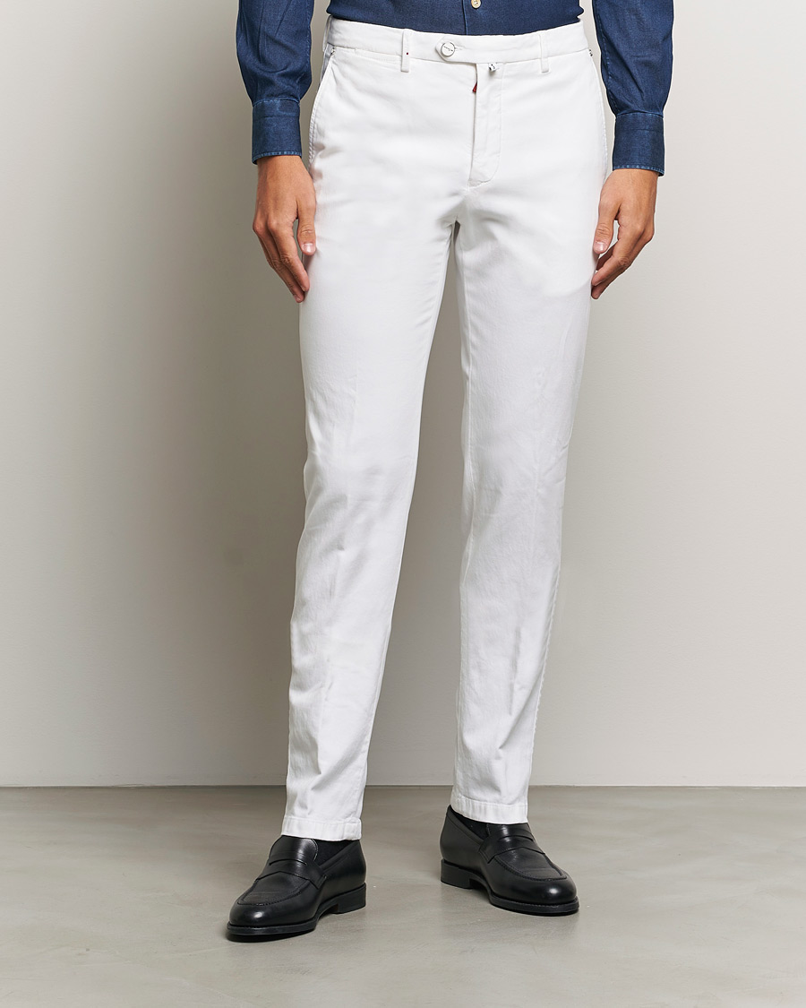 Heren | Kiton | Kiton | Cotton Stretch Trousers Optic White