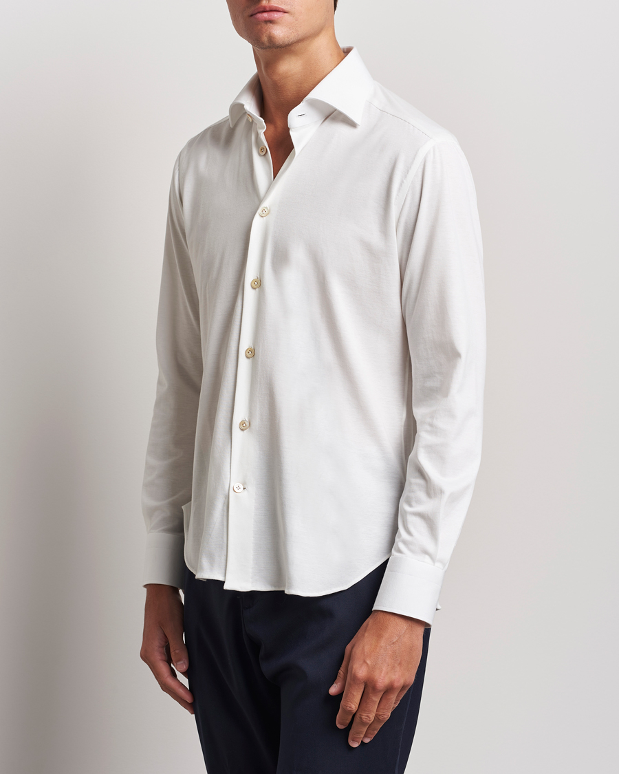 Heren | Luxury Brands | Kiton | Cotton Jersey Shirt White