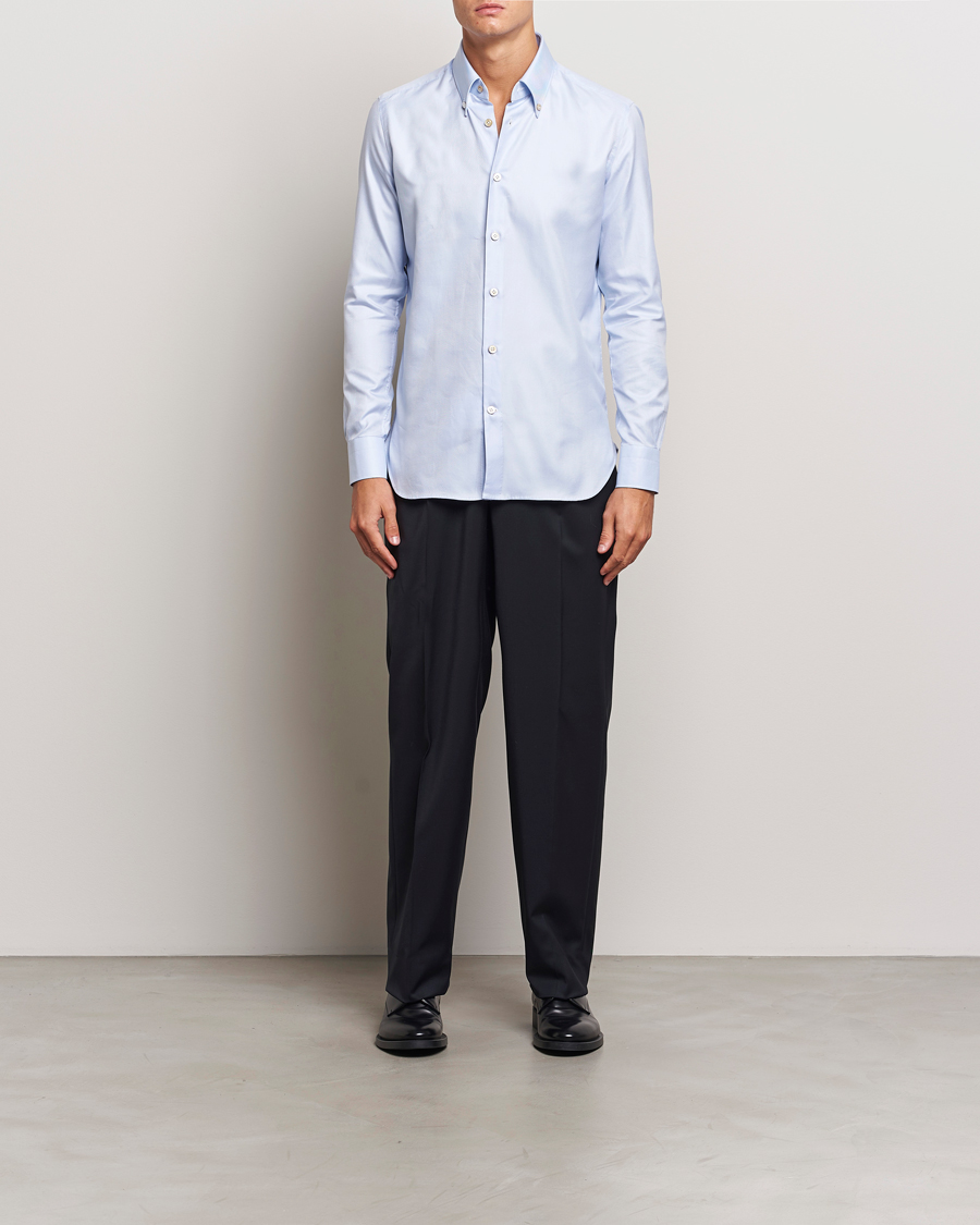 Heren | Kiton | Kiton | Slim Fit Button Down Oxford Shirt Light Blue