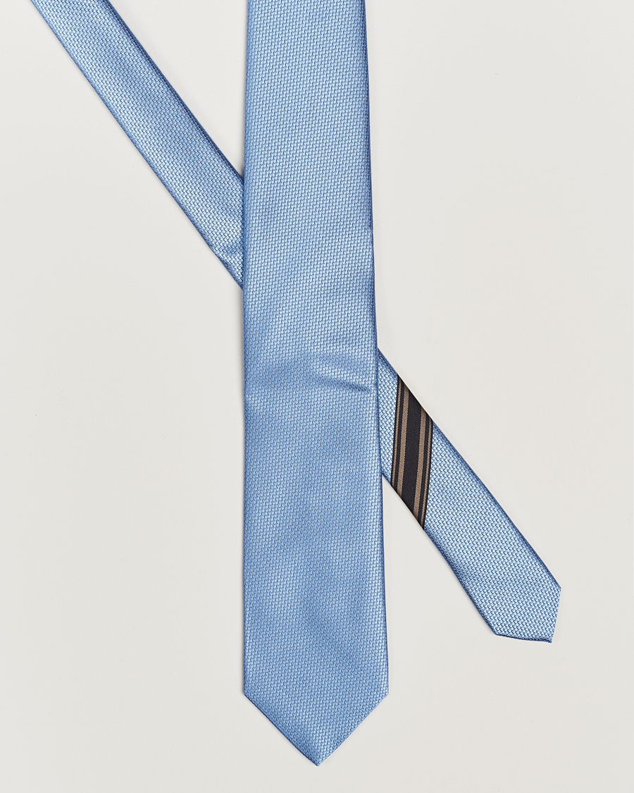 Heren |  | Brioni | Jacquard Silk Tie Light Blue