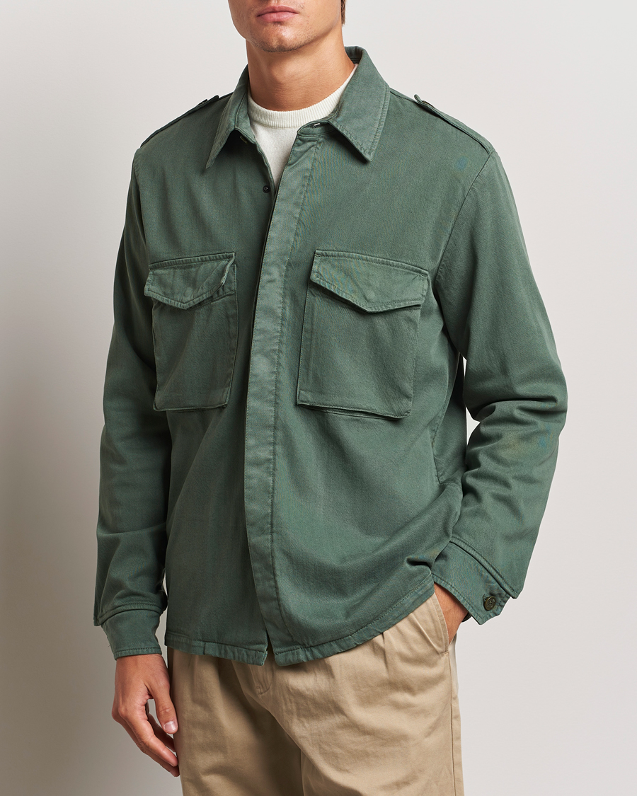 Heren |  | Aspesi | Twill Cotton Shirt Jacket Green