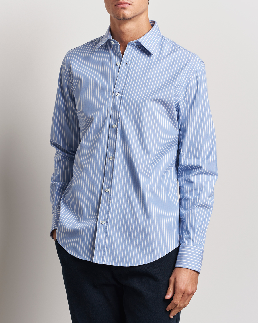 Heren |  | Aspesi | Striped Oxford Shirt Light Blue