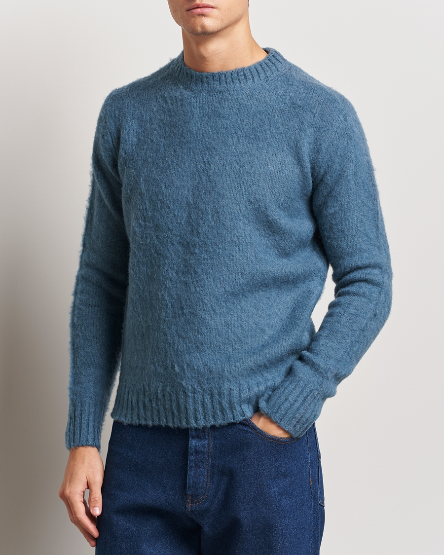 Heren |  | Aspesi | Brushed Shetland Sweater Blue