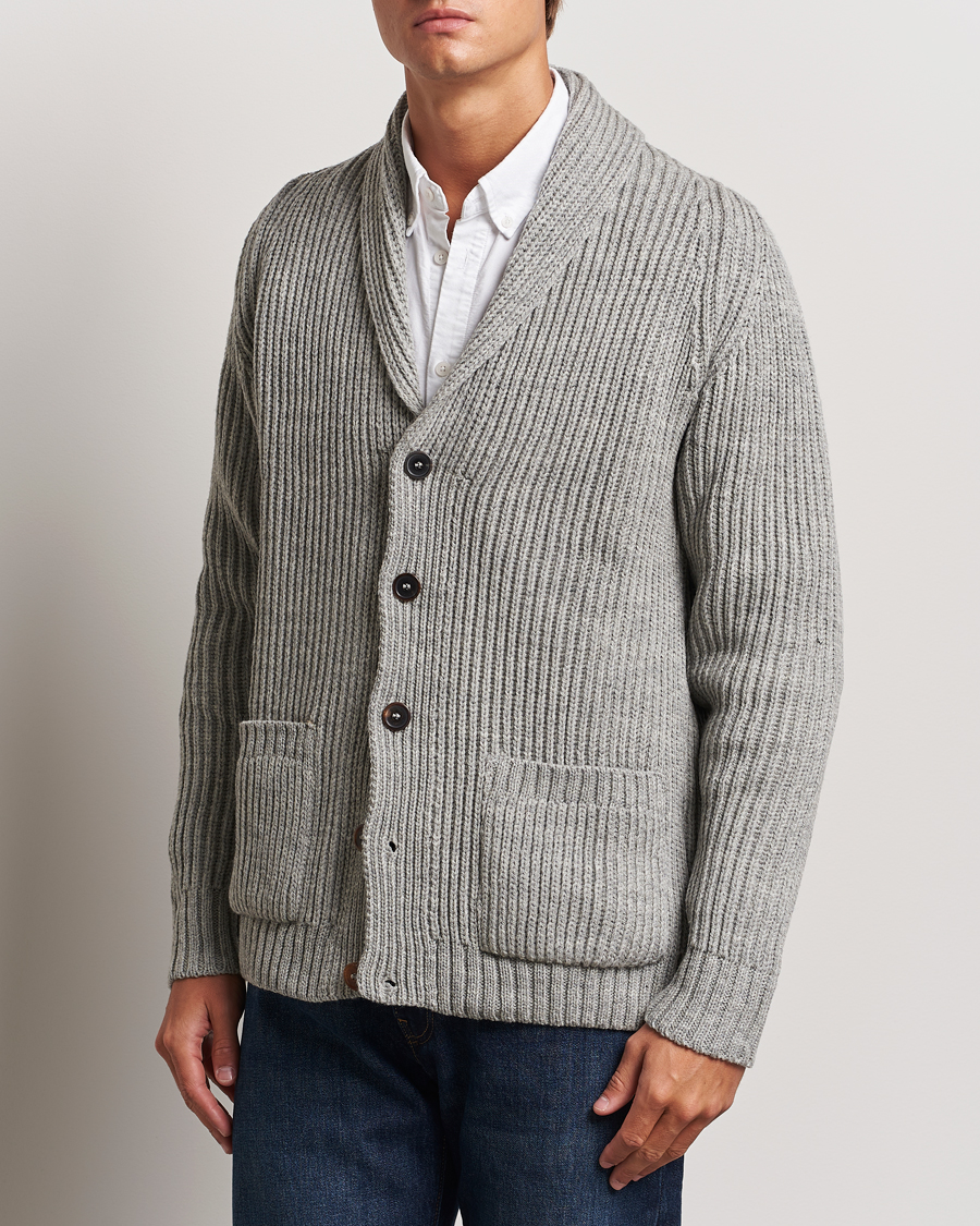 Heren |  | Gloverall | Shawl Collar Cardigan Light Grey