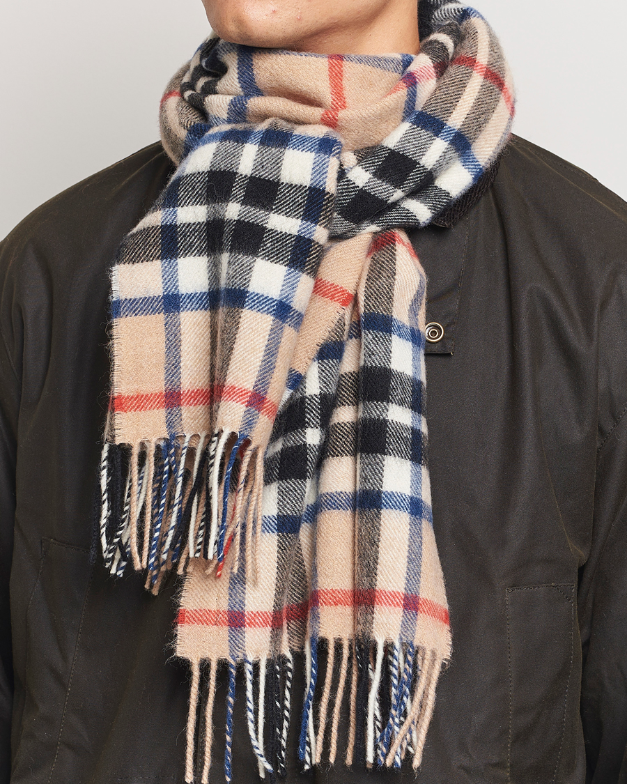 Heren |  | Gloverall | Lambswool Scarf Camel Check