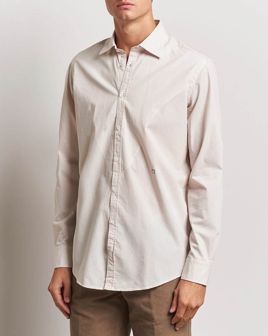 Heren |  | Massimo Alba | Genova Casual Shirt Beige Stripe