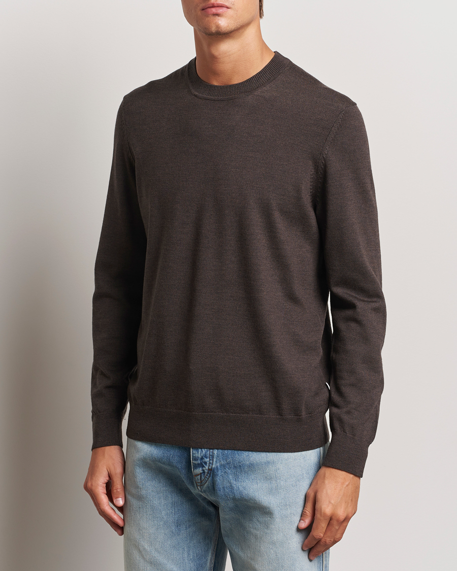 Heren |  | NN07 | Ted Merino Crew Neck Pullover Demitase Brown