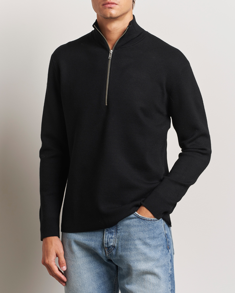 Heren |  | NN07 | Harald Cotton/Modal Half Zip Black