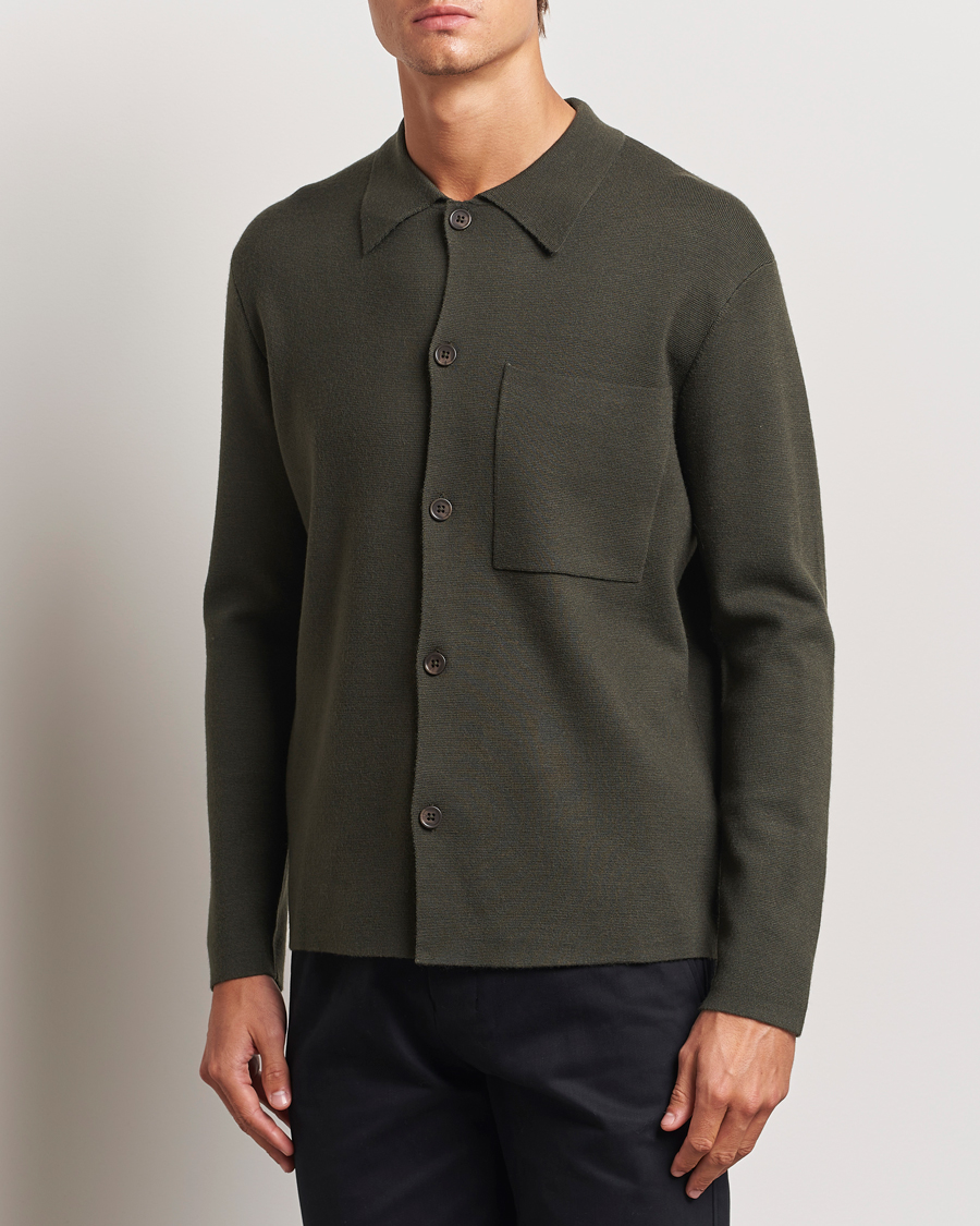 Heren | Business & Beyond - Casual | NN07 | Jonas Cotton/Modal Cardigan Dark Army