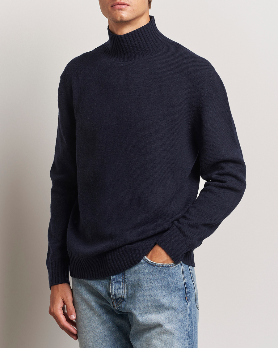 Heren |  | NN07 | Clark Wool Knitted Polo Navy Blue