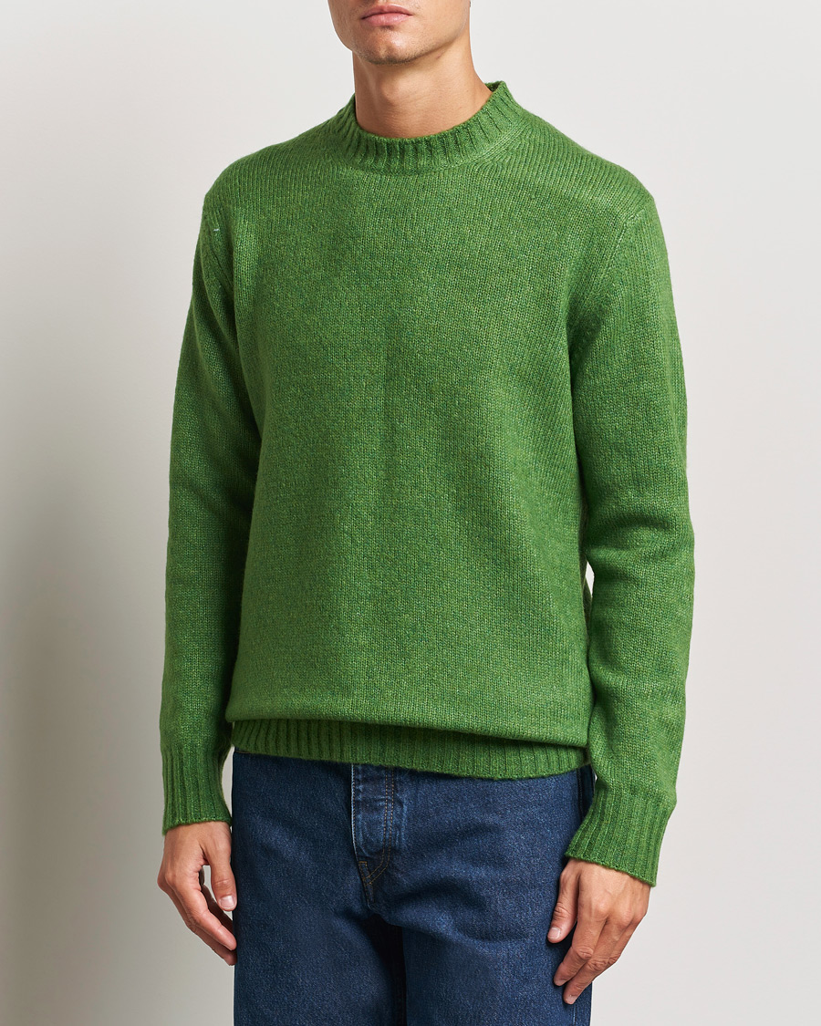 Heren |  | NN07 | Lee Brushed Wool Crew Neck Kale Green