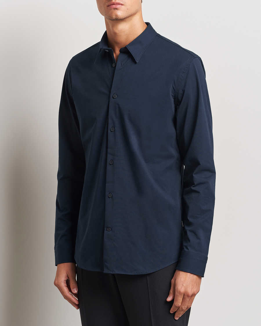 Heren |  | NN07 | Elian Mercerized Cotton Shirt Navy Blue