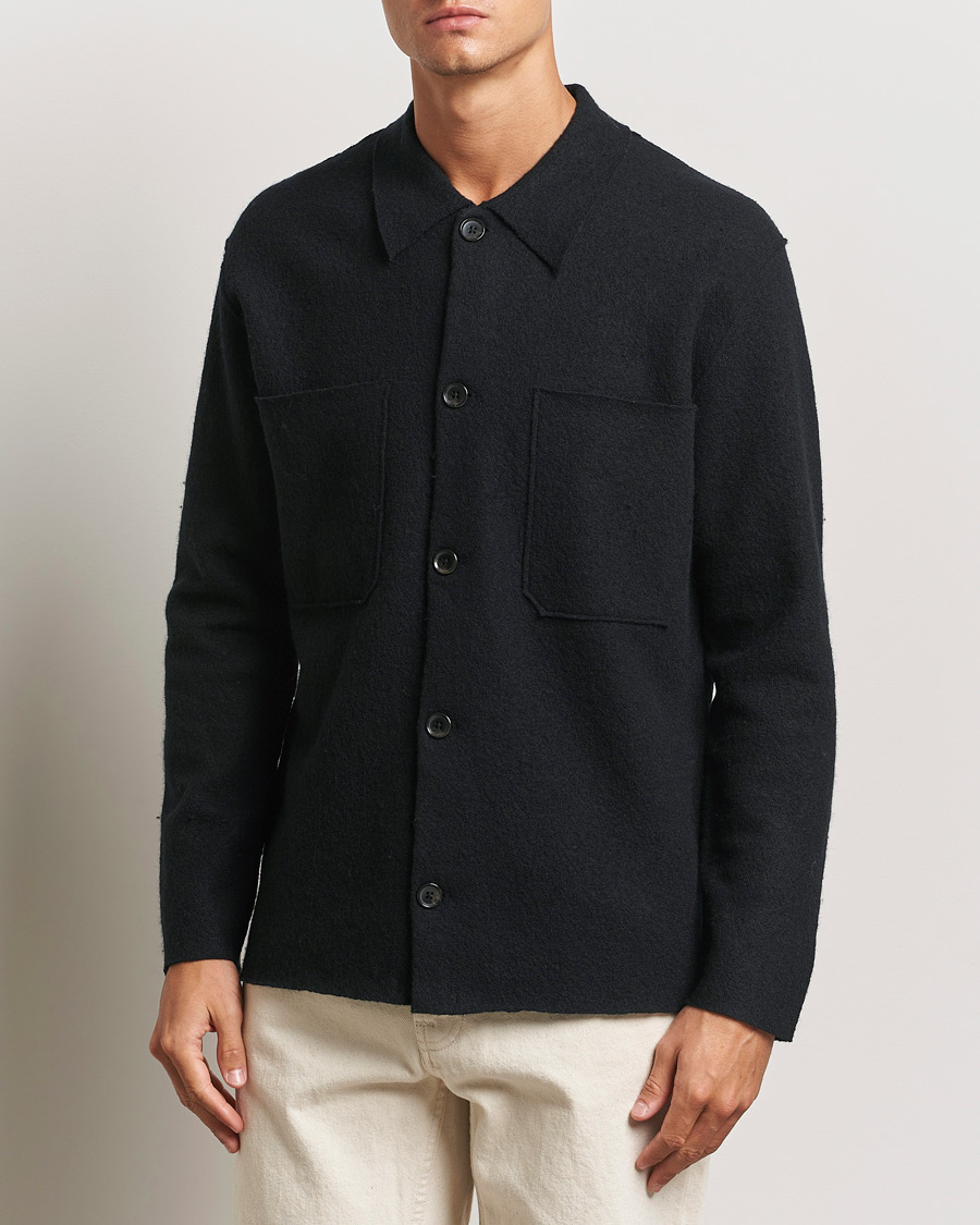 Heren |  | NN07 | Jonas Boiled Wool Cardigan Black